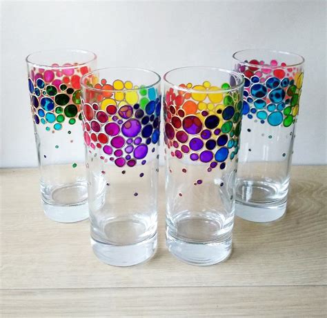 Rainbow Colored Drinking Glasses