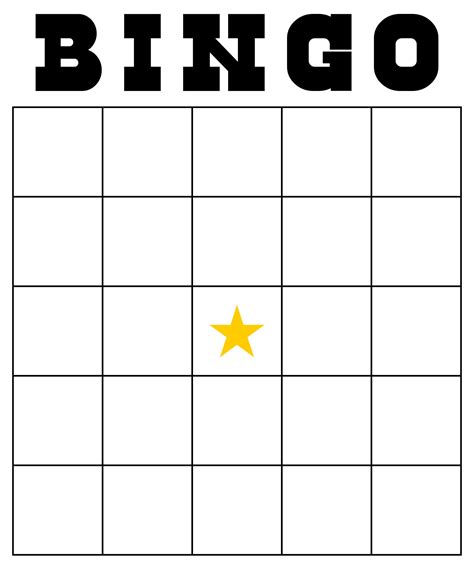 Printable Blank Bingo Board - Printable Template