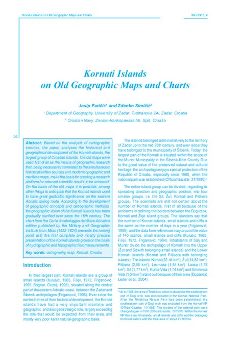 Kornati islands on Old Geographic Maps and Charts | Josip Faricic - Academia.edu