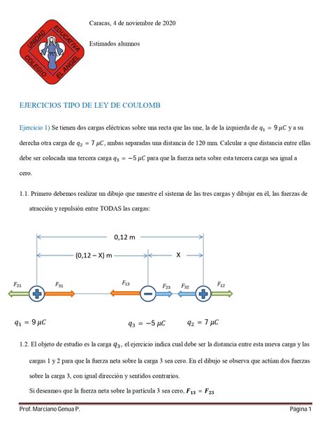 Física y Matemáticas: EJERCICIOS DE LA LEY DE COULOMB