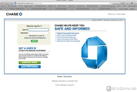 https://chaseonline.chase.com/logon.aspx | Chase Site Down Report