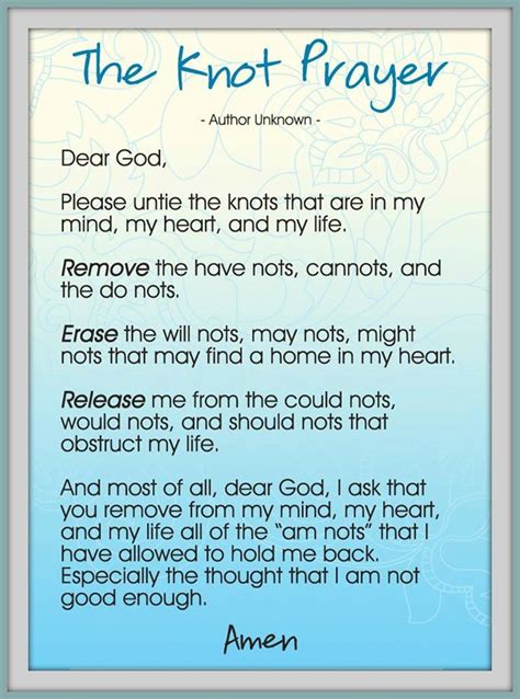 A Grandma's Blessings: The Knot Prayer