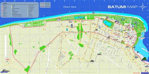 Batumi tourist attractions map - Ontheworldmap.com