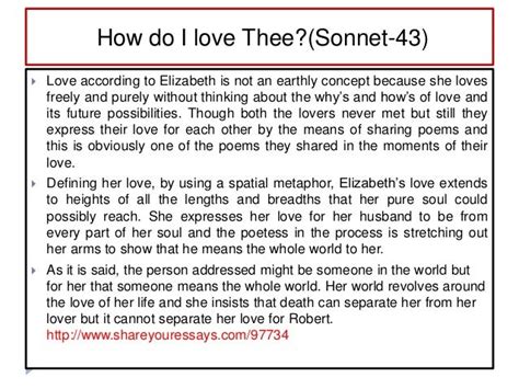 😎 How do i love thee poem summary. How Do I Love Thee? Analysis Elizabeth Barrett Browning ...