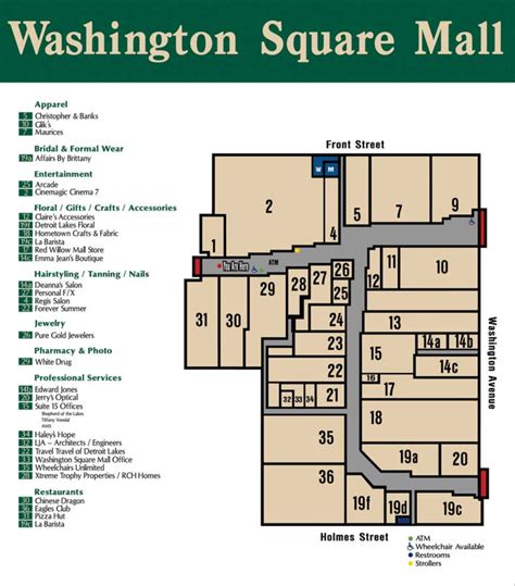 Washington Square Mall | Mall Directory | Store Directory