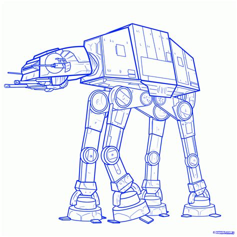 How To Draw an Imperial Walker, Imperial Walker, Step by Step, Star Wars Characters, Draw Star ...