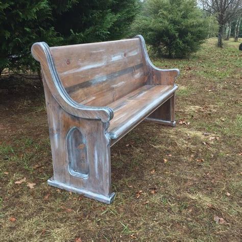 62" Glazed, Old-World Style Wooden Church Pew | Church pew, Old world style, Entryway decor