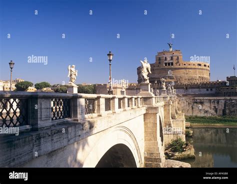 Castel Sant Angelo and St Angelo Bridge Rome Italy Stock Photo - Alamy