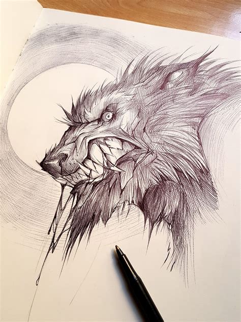 Werewolf sketch, Garciartist, 2020 : r/drawing