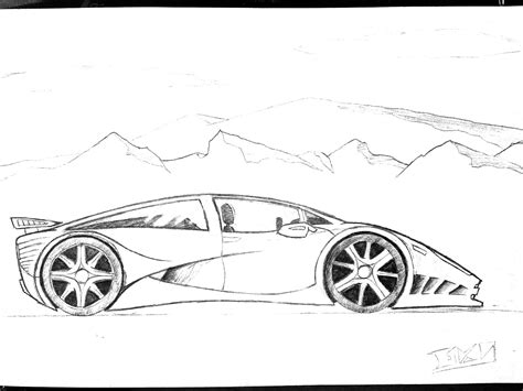 Sports Cars Drawings Side View