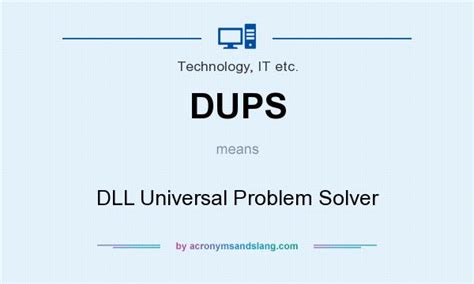 DUPS - DLL Universal Problem Solver in Technology, IT etc. by AcronymsAndSlang.com