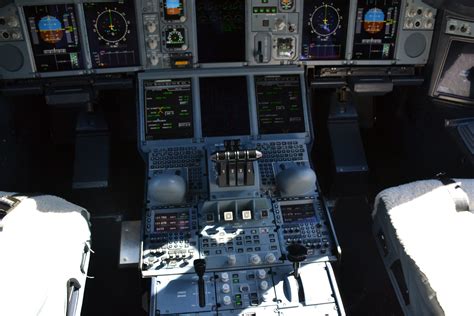 Some A380 cockpit photos i was lucky enough to take after landing in LAX : aviation