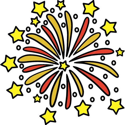 Premium Vector | New Year Fireworks Cartoon Colored Clipart