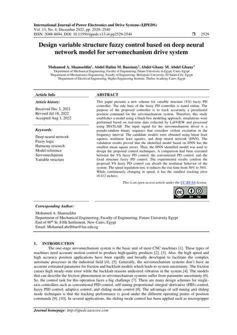 (PDF) Design variable structure fuzzy control based on deep neural network model for ...