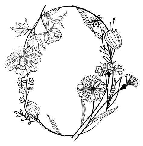 Premium Vector | Hand drawn sketch floral wreath 38