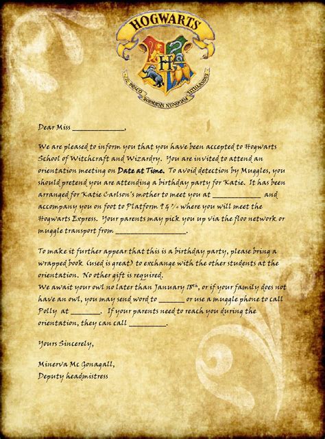 29 Printable Hogwarts Acceptance Letter Templates