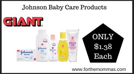 Johnson Baby Care Products $1.38 Each with Giant Deal