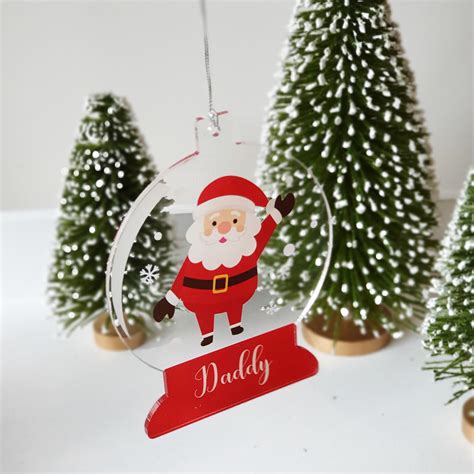 Personalised Snow Globe Christmas Tree Decorations – Santa and Friends – red pepper desigNZ