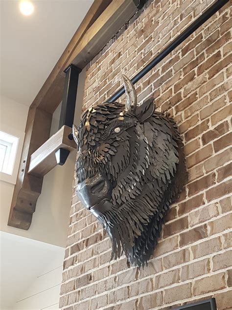 Metal Buffalo Head Sculpture – Blundell Metal Works