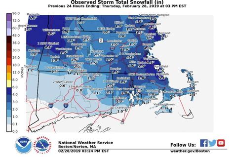 Map: Here are the latest snowfall totals in Massachusetts