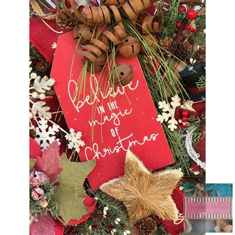 Believe in Magic Wreath- Rustic Christmas Wreath- Farmhouse Holiday ...