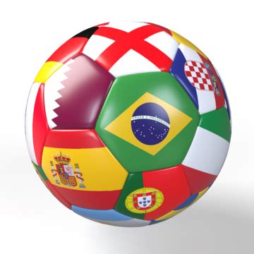 a soccer ball with all the countries flags on it