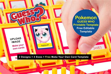 Pokemon Guess Who Template Printable Pokemon Editable Guess | Etsy