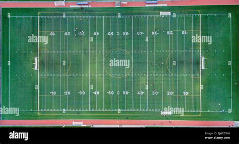 American football field, aerial view Stock Photo - Alamy