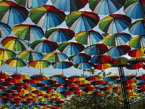 colorful umbrellas outside as decor. umbrellas of different colors 3173090 Stock Photo at Vecteezy