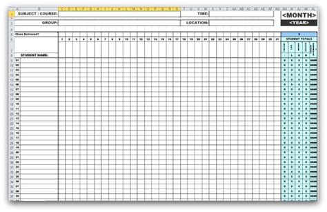 Monthly Attendance Templates in MS Excel