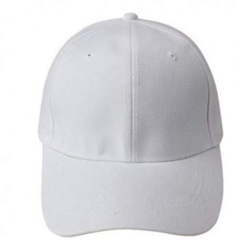 Baseball Cap Blank Hat Solid Color Adjustable Hat - White - CF12IFS06S1