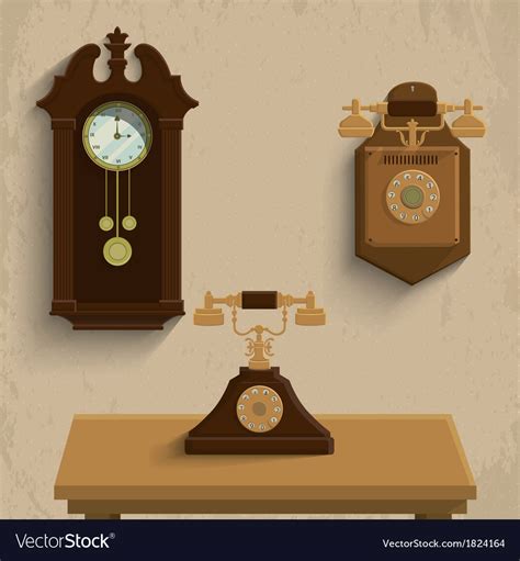 Retro phone icons Royalty Free Vector Image - VectorStock