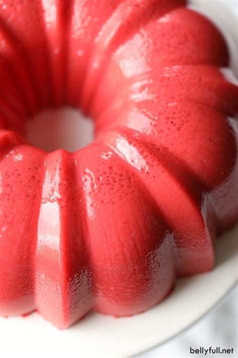 Creamy Strawberry Jello Mold - Belly Full