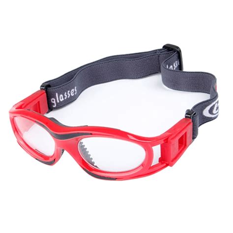 Protective Sports Goggles Safety Basketball Glasses for Kids with Adjustable Strap (Red ...