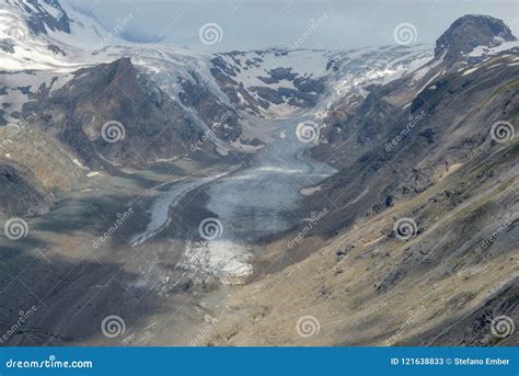 The Pasterze Glacier Near the Peak of Grossglockner on Austria Stock ...