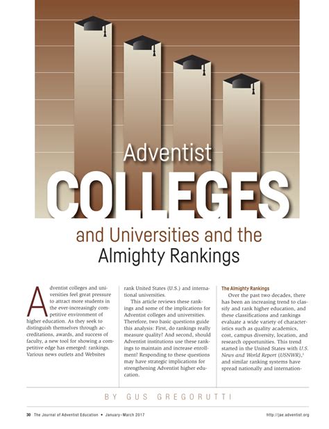 (PDF) Adventist Colleges and Universities and the Almighty Rankings