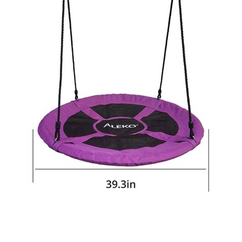 40 Inches Purple Outdoor Saucer Platform Swing with Adjustable Hanging ...