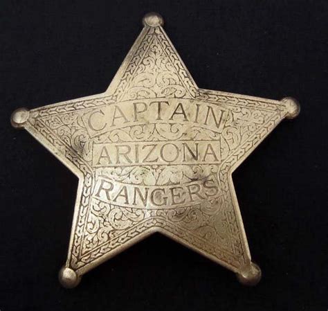 ARIZONA RANGERS CAPTAIN METAL BADGE COLLECTIBLE : Lot 511