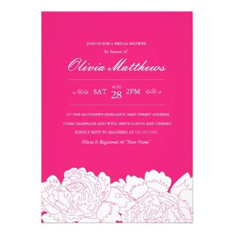 Hot Pink Floral Bridal Shower Invitation | Floral bridal shower ...