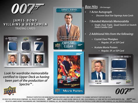 2020 Upper Deck James Bond Villains & Henchmen Trading Cards