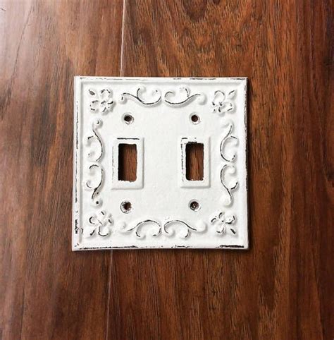 Double Light Switch Covers ~ Farmhouse Bathroom ~ Metal Light Switch ...