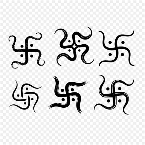 Swastik Hindu Cultural Symbol Calligraphy 6 Variation, Swastik, Hindu, Culturel PNG and Vector ...
