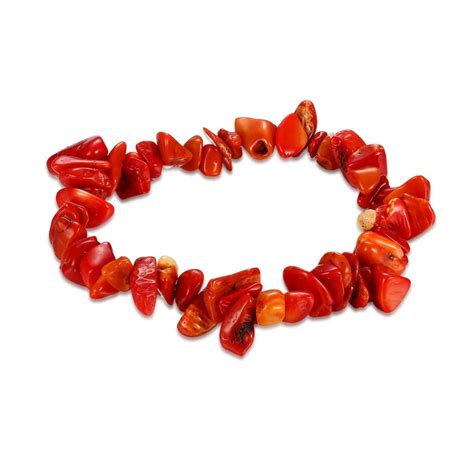 Top Quality Red Charm Bracelets for Women Bracele irregular Red Coral bracelets LKNTRSH002 E-in ...