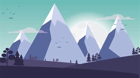 Premium Vector | Mountain scenery wallpaper vector illustration background