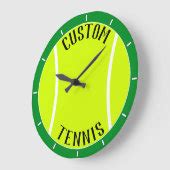 Tennis Ball Personalized Text and Color Wall Clock | Zazzle