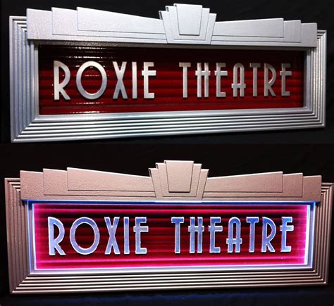 Custom built lighted Art Deco Home Theater Marquee. Created by Old ... | Art deco home, Marquee ...