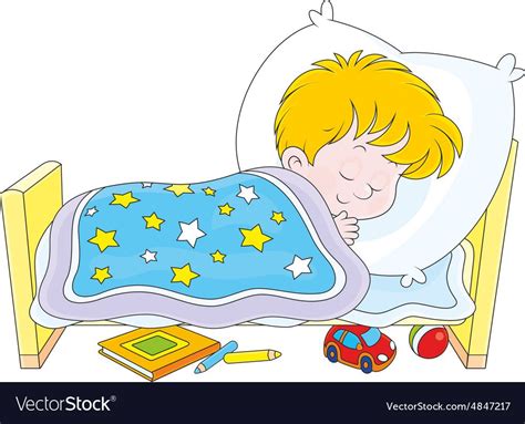 Boy sleeping vector image on VectorStock | Sleeping drawing, Childrens ...