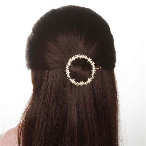 Trendy Hair Clip Hollow Round Five Point Stars Hair Accessories ...