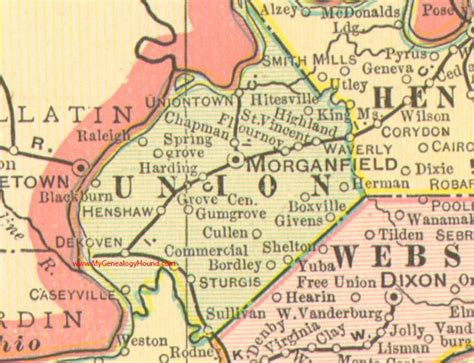 Union County, Kentucky 1905 Map Morganfield | Union county, Kentucky, Morganfield