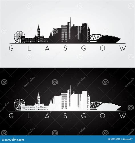 Glasgow Skyline Silhouette. Cartoon Vector | CartoonDealer.com #210472347